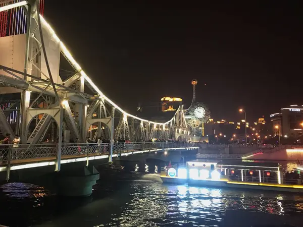 Vista Nocturna Del Puente Ciudad Londres — Foto de Stock