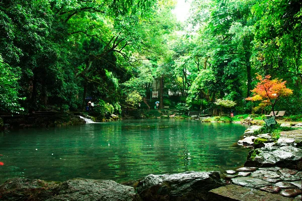 Bela Paisagem Tropical Com Lagoa Montanha — Fotografia de Stock