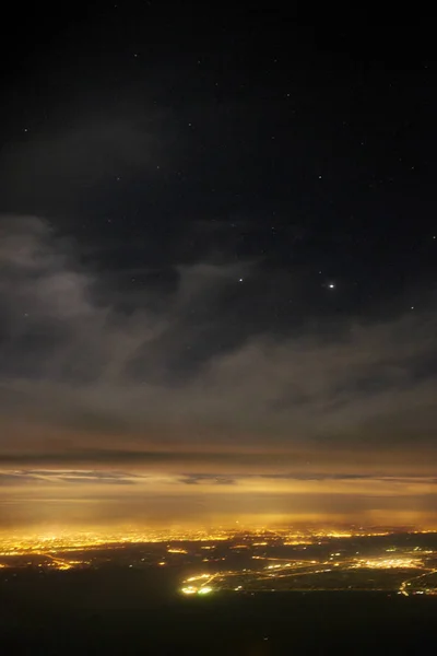 Cielo Nocturno Con Nubes Sol — Foto de Stock