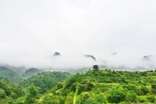 Vista Aérea Del Paisaje Montaña Por Mañana — Foto de Stock