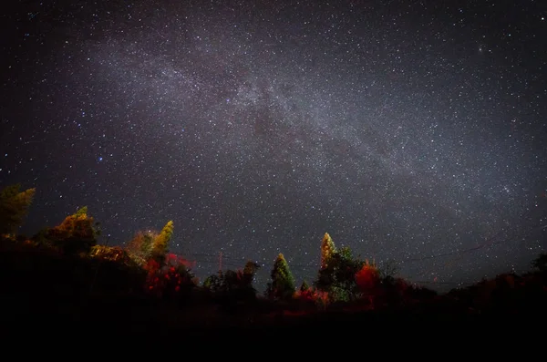 Galaxia Vía Láctea Cielo Nocturno — Foto de Stock