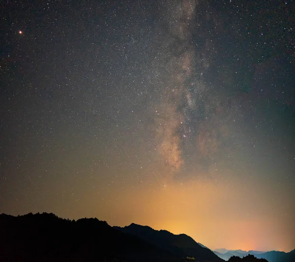 Ciel Nocturne Avec Étoiles Voie Lactée Galaxie Astronomique — Photo