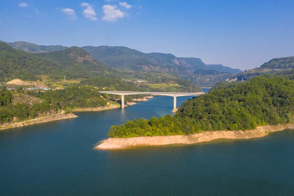 Vista Sul Lago Montagna Tra Montagne Dell Isola Della Nuova — Foto Stock