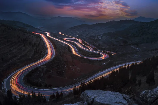 Estrada Nas Montanhas Norte China — Fotografia de Stock