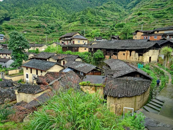 Χωριό Του Βουνού Στα Βόρεια Της Κίνας Εικόνα Αρχείου