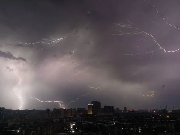 lightning in rainy sky, storm and thunderstorm