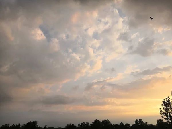 Hermoso Atardecer Sobre Cielo — Foto de Stock