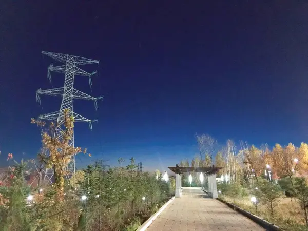 Vista Nocturna Ciudad Del Nuevo Año — Foto de Stock