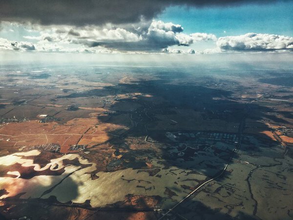 Aerial View Airplane City Israel — Stock Photo, Image
