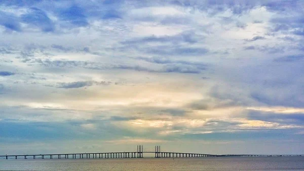 Hermoso Atardecer Sobre Mar — Foto de Stock