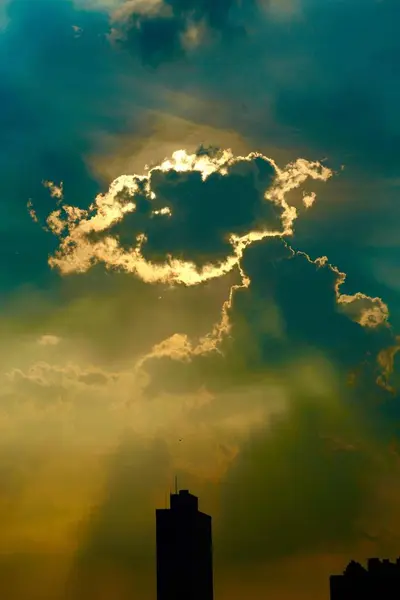 Puesta Sol Sobre Las Nubes — Foto de Stock