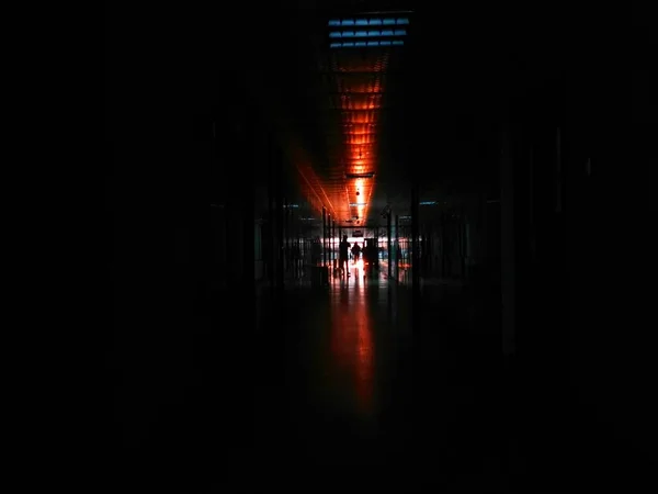 Світло Нічному Місті Пансіонат — стокове фото