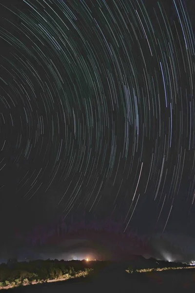 Cielo Nocturno Estrellado Con Estrellas Vía Láctea — Foto de Stock