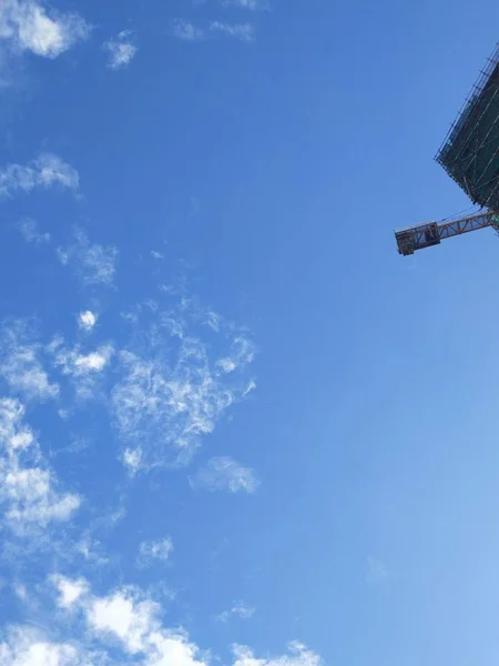 stock image view of the sky with clouds and blue skies