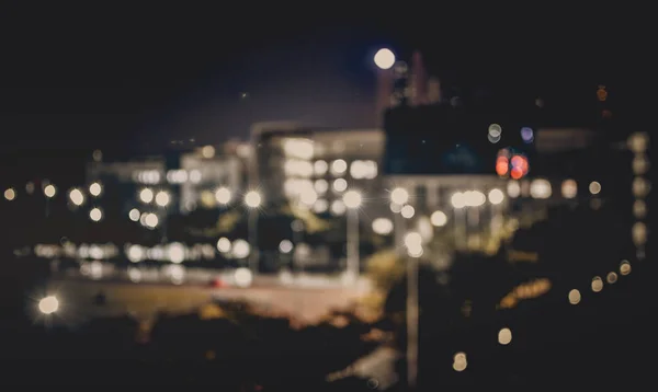 blurred night city skyline