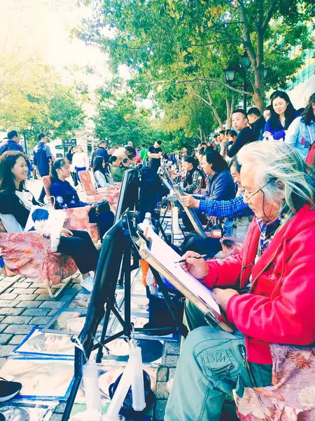 Multitud Gente Ciudad — Foto de Stock