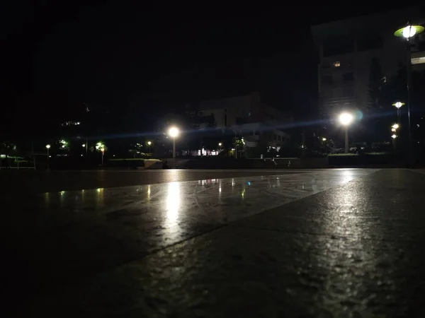 Vista Nocturna Ciudad Del Aeropuerto — Foto de Stock