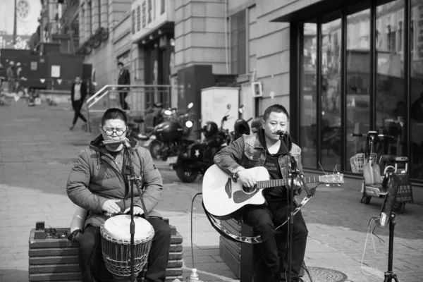 Músico Banda Música Tocando Guitarra — Foto de Stock