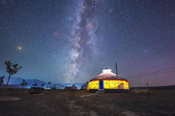 Hermoso Cielo Estrellado Noche — Foto de Stock