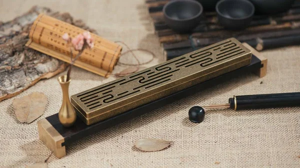 old tools and instruments on wooden table