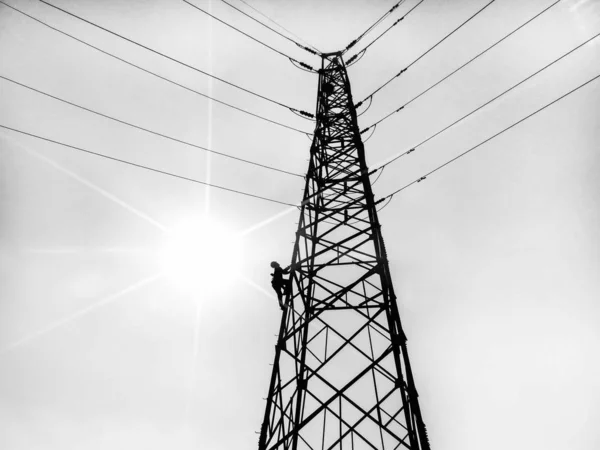 Linhas Torre Alta Tensão — Fotografia de Stock