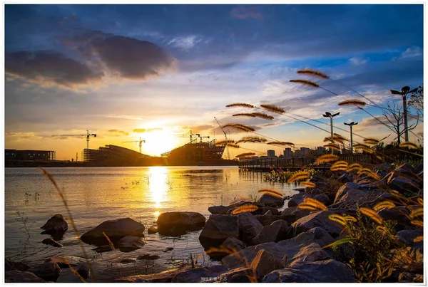 Hermoso Atardecer Sobre Mar — Foto de Stock