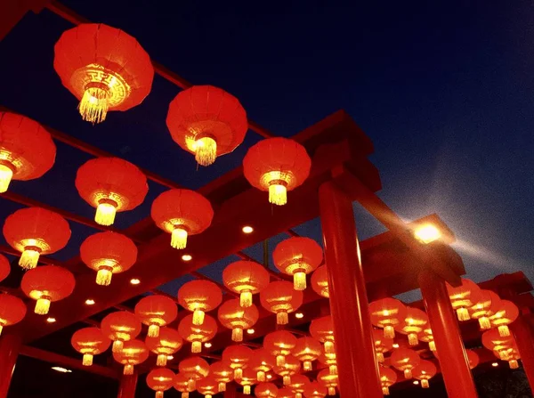 chinese lanterns in the night