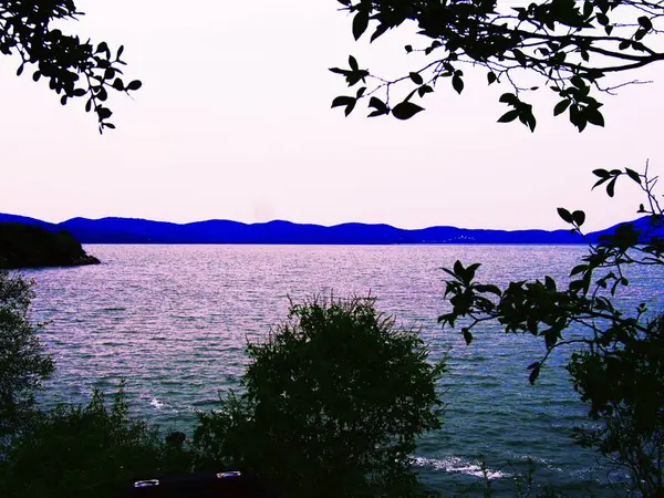 Hermoso Paisaje Lago Por Noche — Foto de Stock