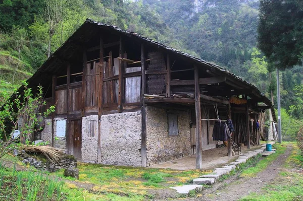 Antigua Casa Madera Pueblo Isla Tailandia — Foto de Stock