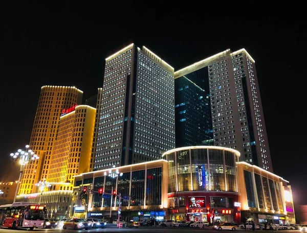 Vista Nocturna Ciudad Por Noche — Foto de Stock