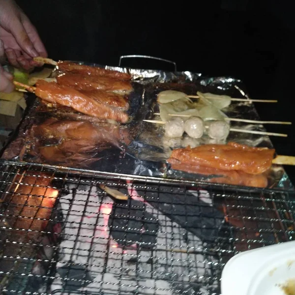 Vista Cerca Deliciosa Comida Parrilla — Foto de Stock