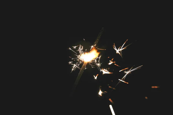 Luces Fuego Chispeantes Por Noche — Foto de Stock
