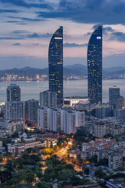 Bangjalá Skyline Noche Japón — Foto de Stock