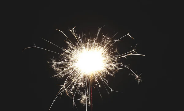 Luces Fuego Chispeantes Por Noche — Foto de Stock