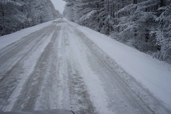 Paisaje Invernal Con Árboles Cubiertos Nieve — Foto de Stock