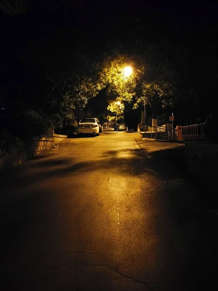Camino Ciudad Por Noche — Foto de Stock