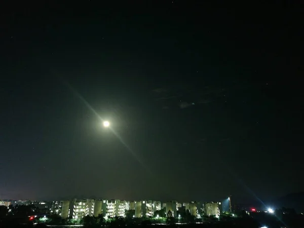 Vista Nocturna Ciudad Las Luces — Foto de Stock