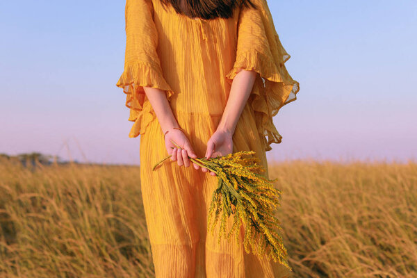 Young Woman Wheat Field — Stock Photo, Image