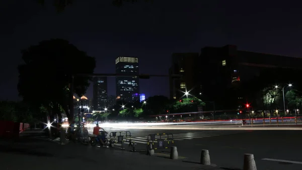 Vista Nocturna Ciudad Barcelona — Foto de Stock