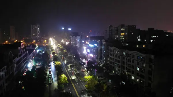 Vista Nocturna Ciudad Atardecer — Foto de Stock