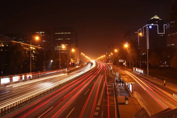 Verkehr Der Nacht Der Dämmerung — Stockfoto