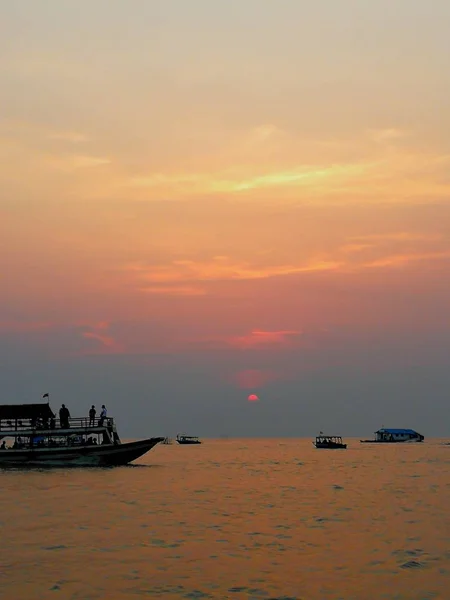 Puesta Sol Sobre Mar — Foto de Stock