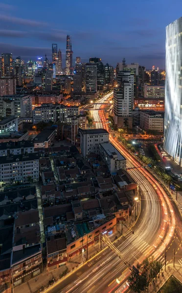 Vista Aérea Ciudad Bangkok Por Noche — Foto de Stock
