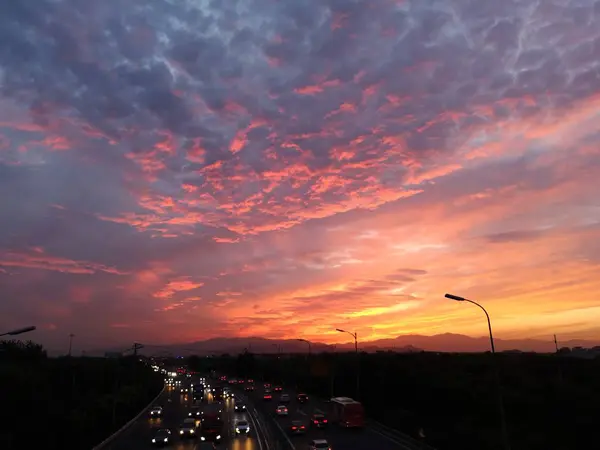 stock image sunset over the city 