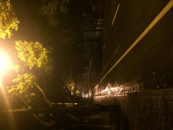 Vista Nocturna Del Puente Túnel — Foto de Stock