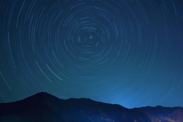 Cielo Nocturno Estrellado Con Estrellas Vía Láctea — Foto de Stock