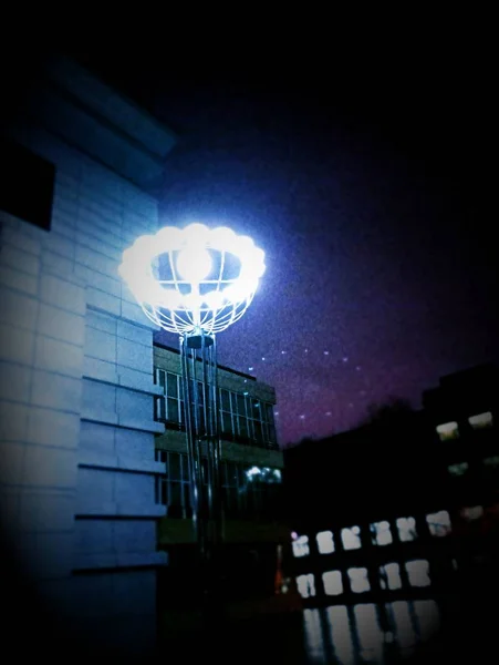 night view of a basketball
