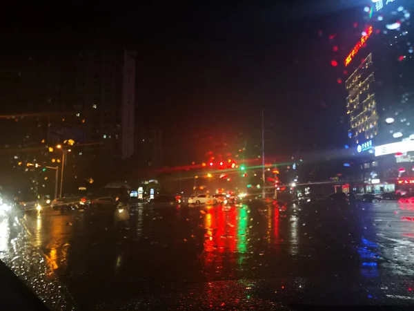 Vista Nocturna Ciudad Del Puente Por Noche — Foto de Stock