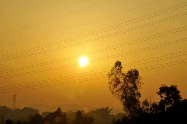 stock image sunset in the field 