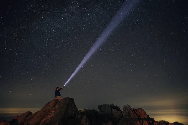 Нічне Небо Зірками Чумацький Шлях Астрономічна Галактика — стокове фото
